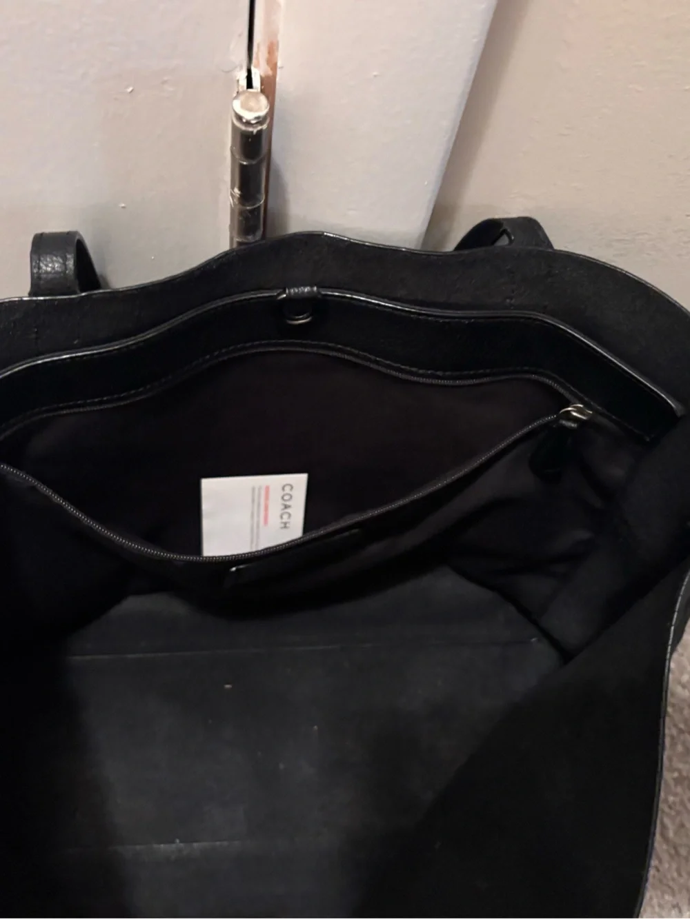 Coach Black Pebbled Leather Tote Bag